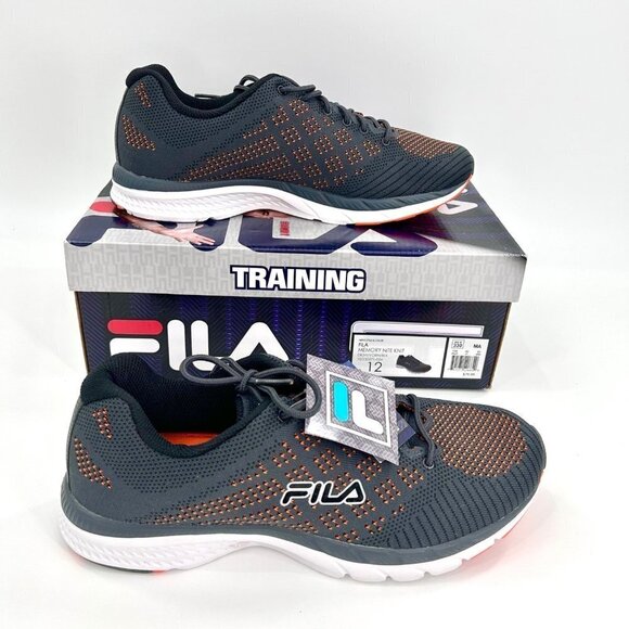 NWT FILA TRAINING SHAUN T MEMORY NITE KNIT ORANGE GRAY SNEAKERS W/ BOX -12 - Picture 1 of 9
